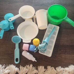 Vintage fisher price pot and pans, salt pepper